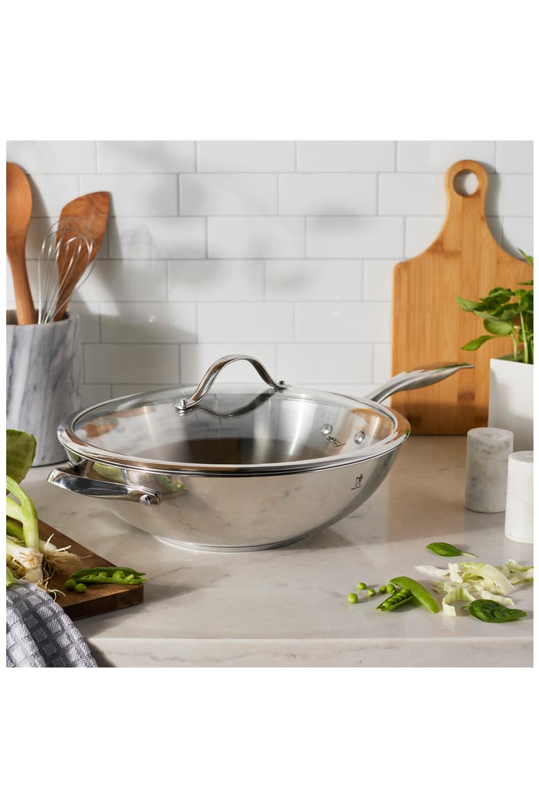 Aragon 12.5-Inch Stainless Steel Wok & Lid, Alternate, color, SILVER
