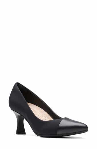 Clarks black patent wedges shop