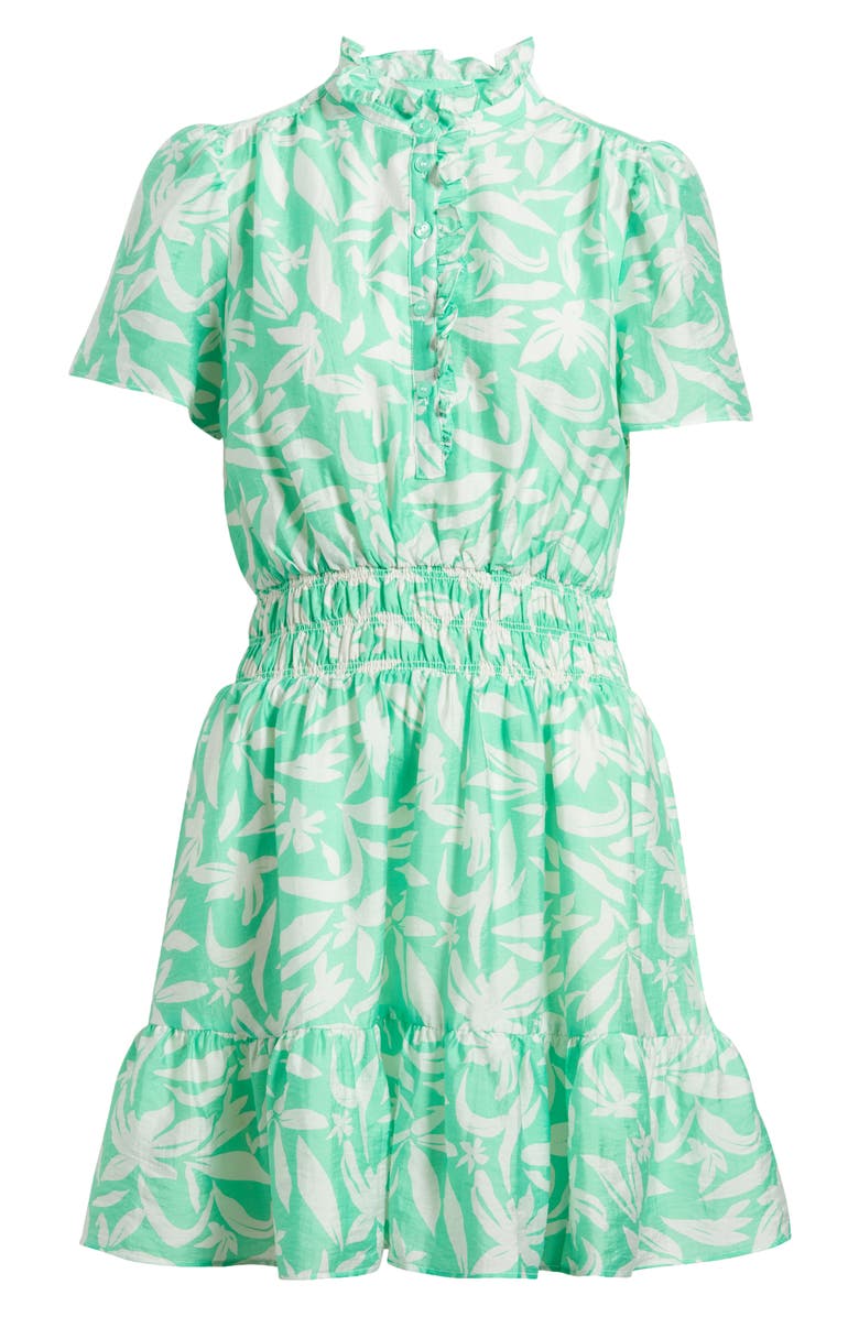 Caslon<sup>®</sup> Ruffle Detail Dress, Alternate, color, Green- Blue Hattie Floral