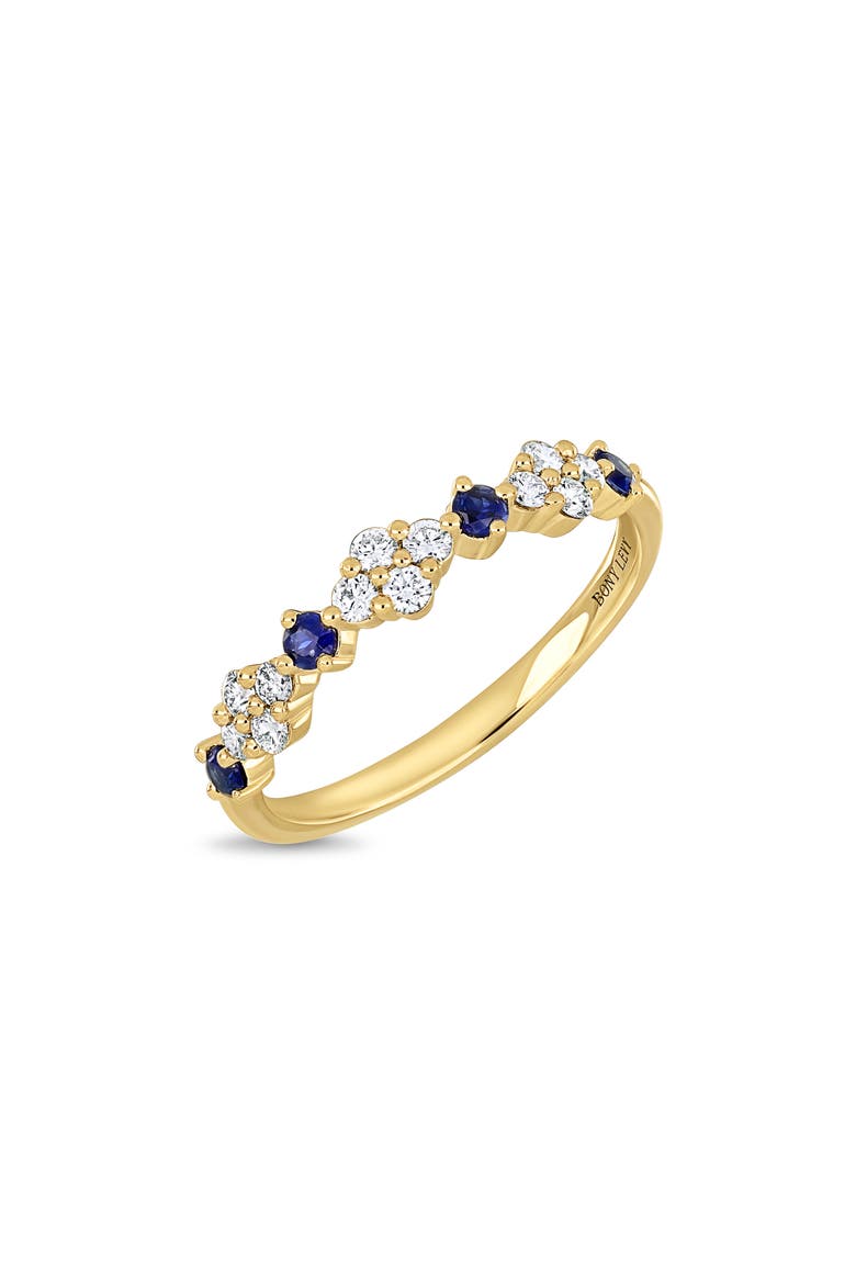 El Mar 18k Gold Sapphire and Diamond Band Ring, Main, color, 18KY