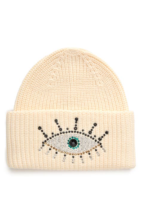 Embellished Evil Eye Beanie