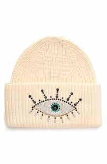 Kurt Geiger London Embellished Evil Eye Beanie