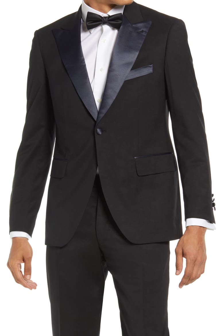 Sullivan Stretch Wool Tuxedo, Alternate, color, BLACK