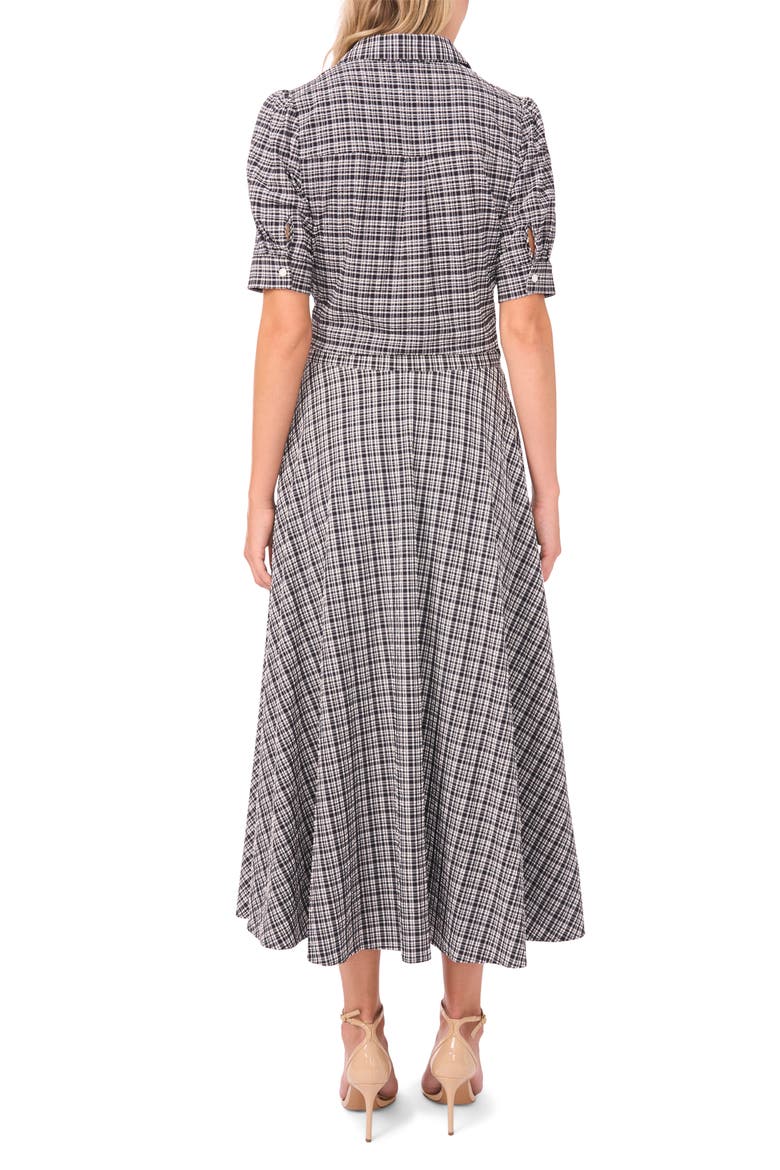 Plaid Full Maxi Skirt, Alternate, color, RICH BLACK