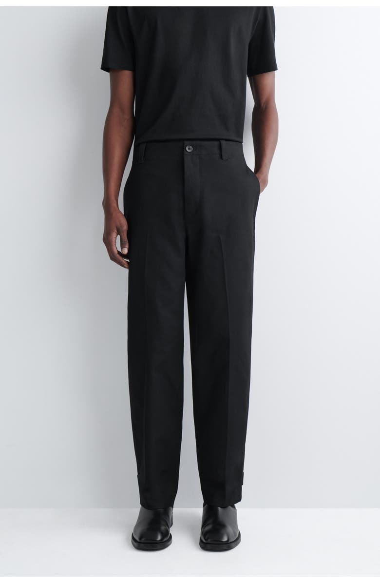 COS Cotton-Canvas Regular-Fit Straight-Leg Chinos, Alternate, color, Black