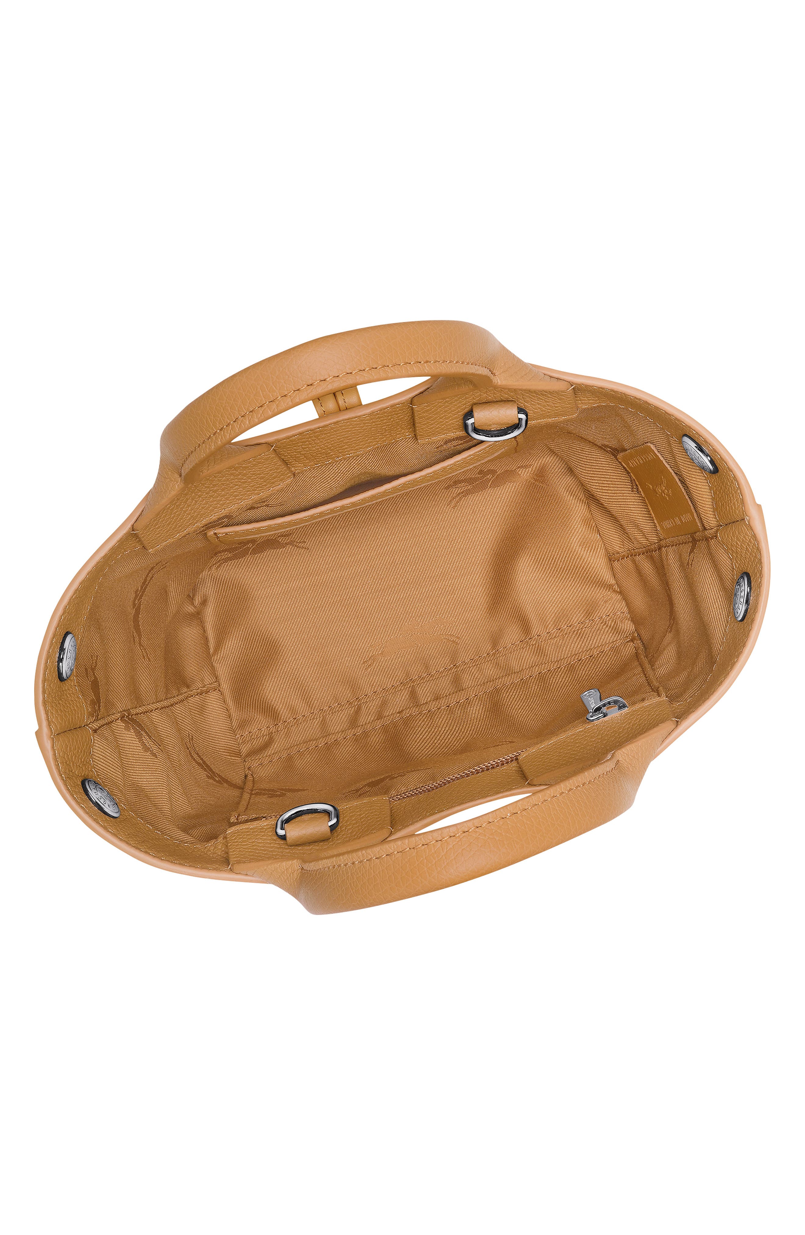 Longchamp Le Roseau Leather Top Handle Bag, Alternate, color, Walnut