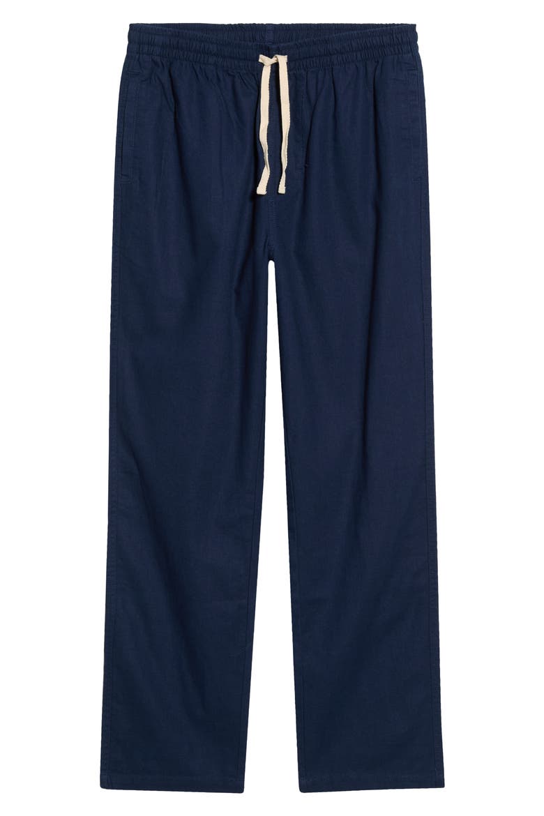 Linen & Cotton Jam Pants, Main, color, NAVY