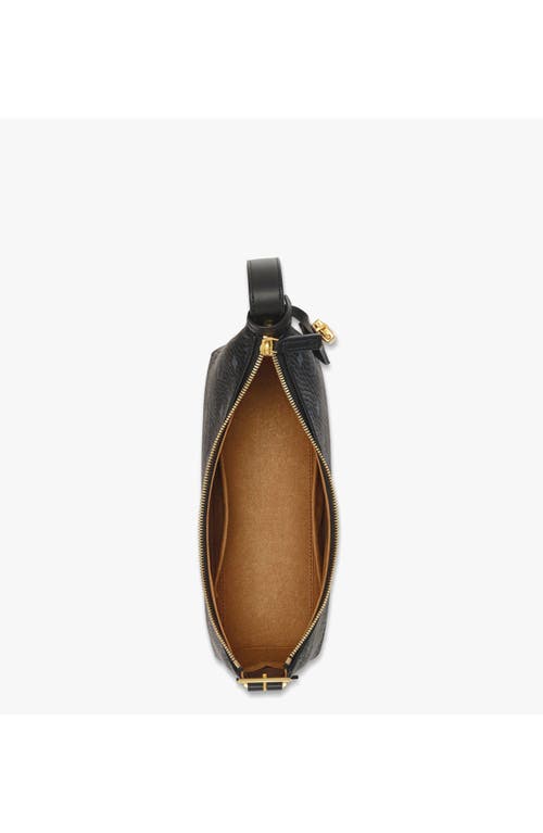 Mcm Aren Visetos Monogram Hobo Bag In Black