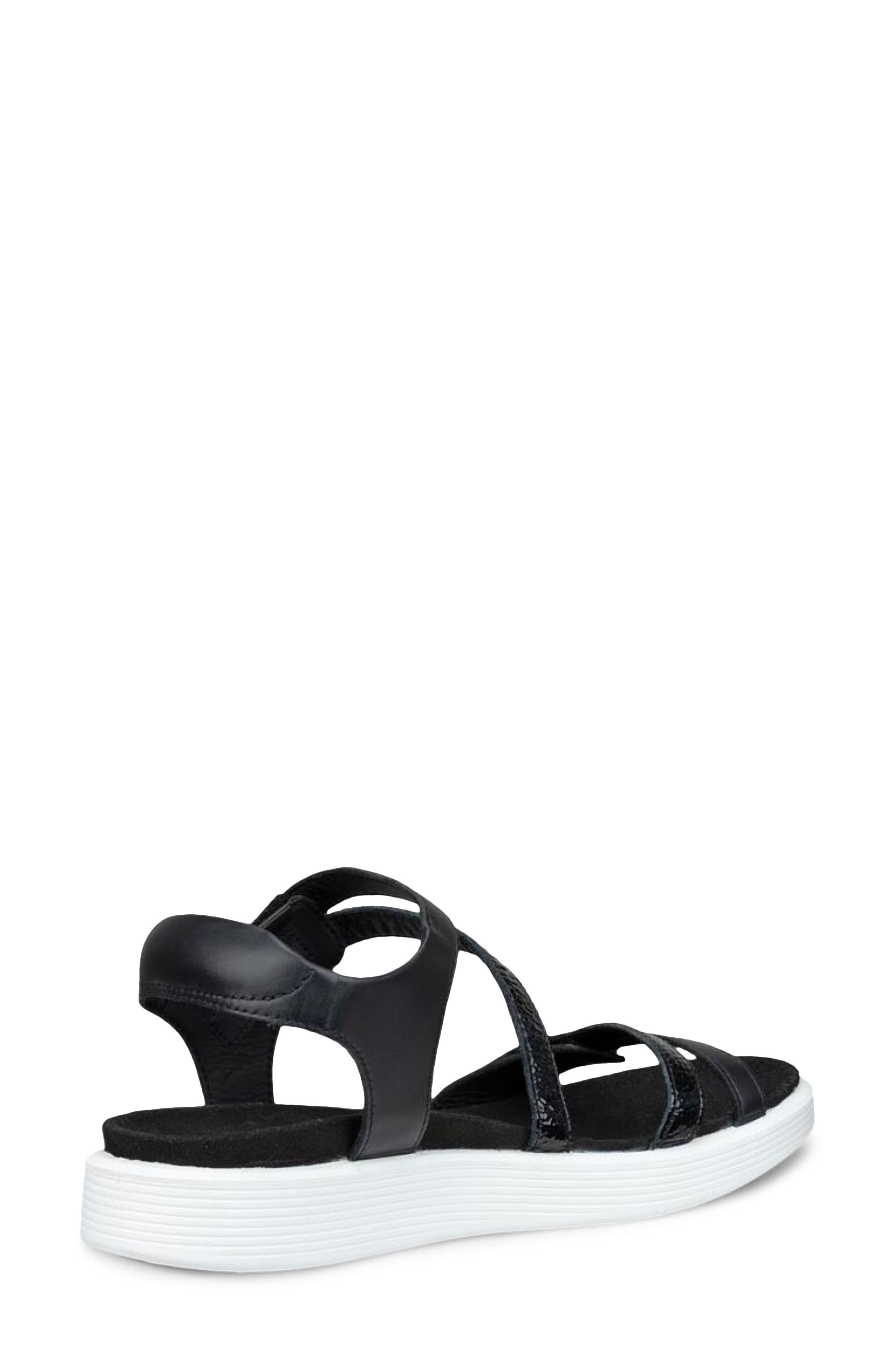 ECCO Soft Three Strap Sandal, Alternate, color, Black/ Black