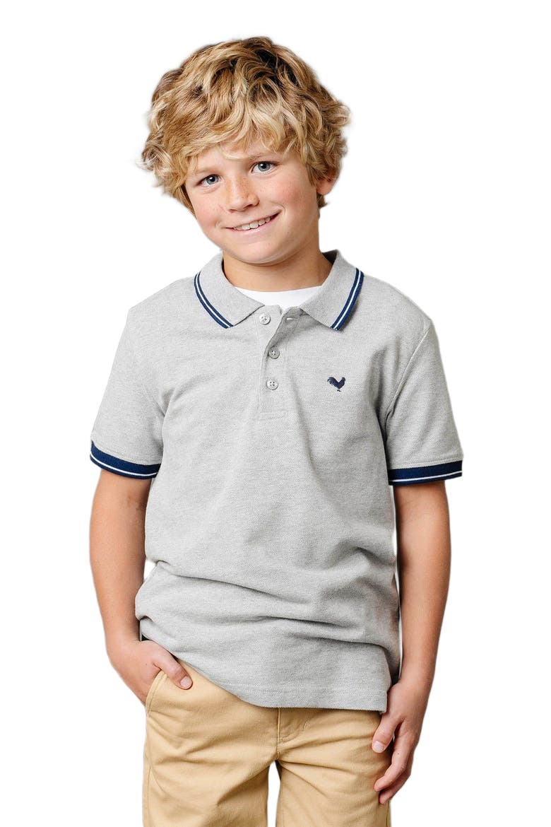 Boys' Organic Pique Polo, Kids, Main, color, Dark Gray Heather