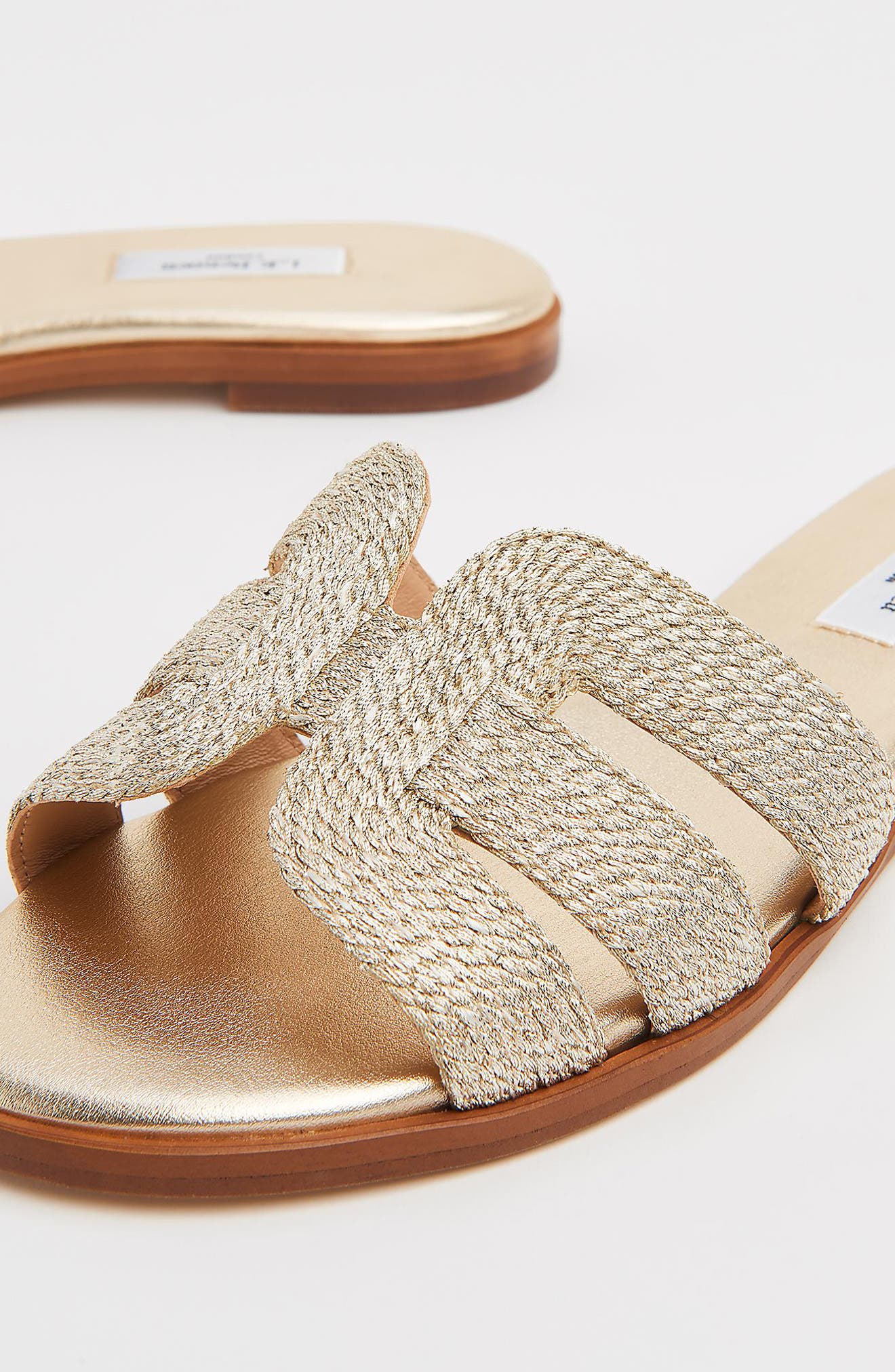 LK Bennett Riley Metallic Sandal, Alternate, color, Soft Gold