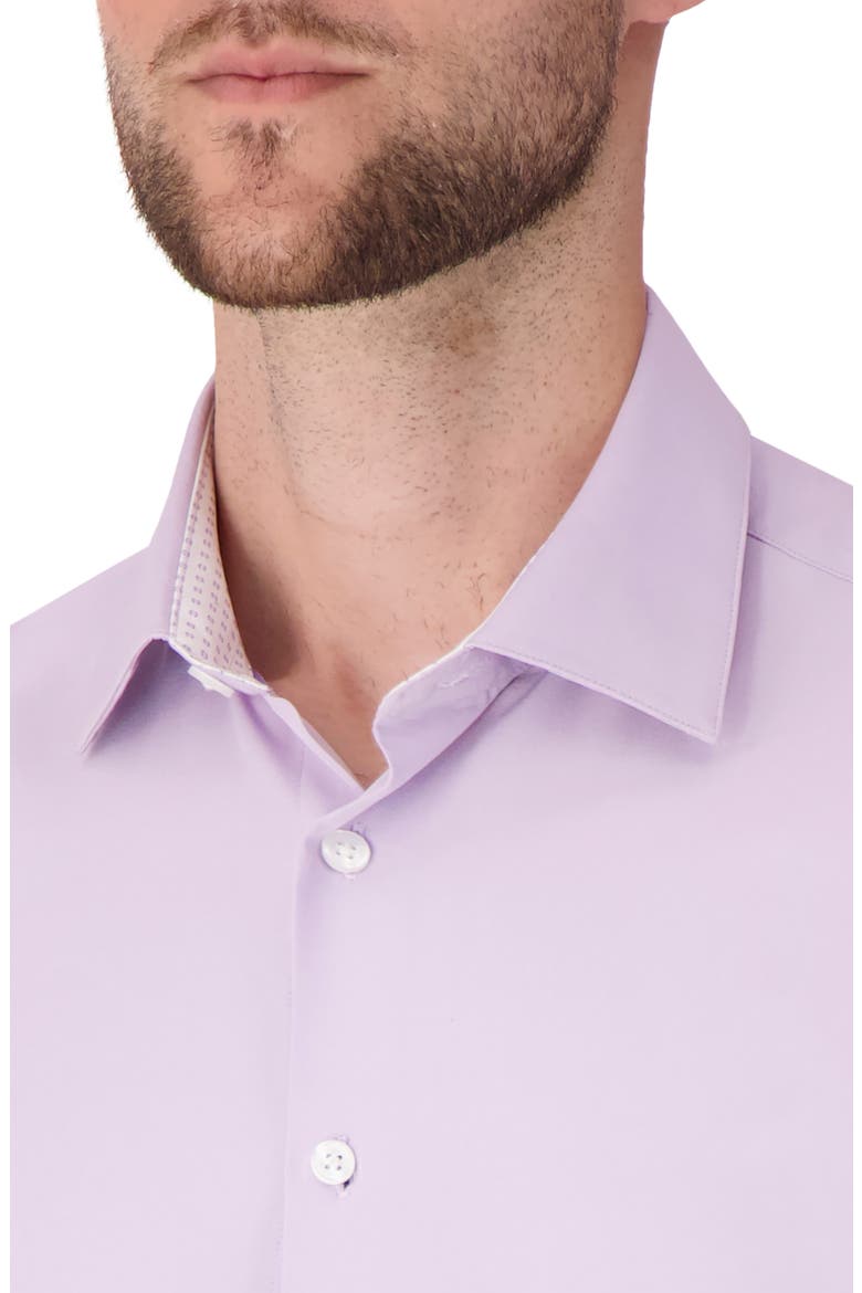 Solid Slim Fit Stretch Dress Shirt, Alternate, color, 56 LAVENDER