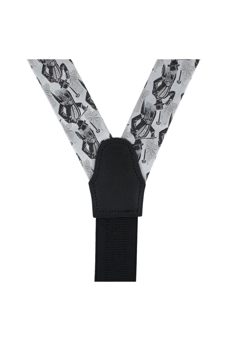 Ambrose Dapper Nights Silk Formal Suspenders, Alternate, color, SILVER