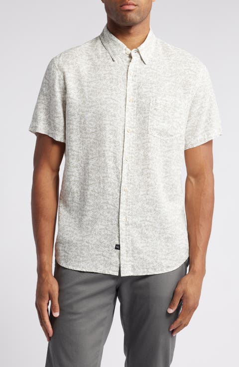Carson Short Sleeve Linen Blend Button-Up Shirt