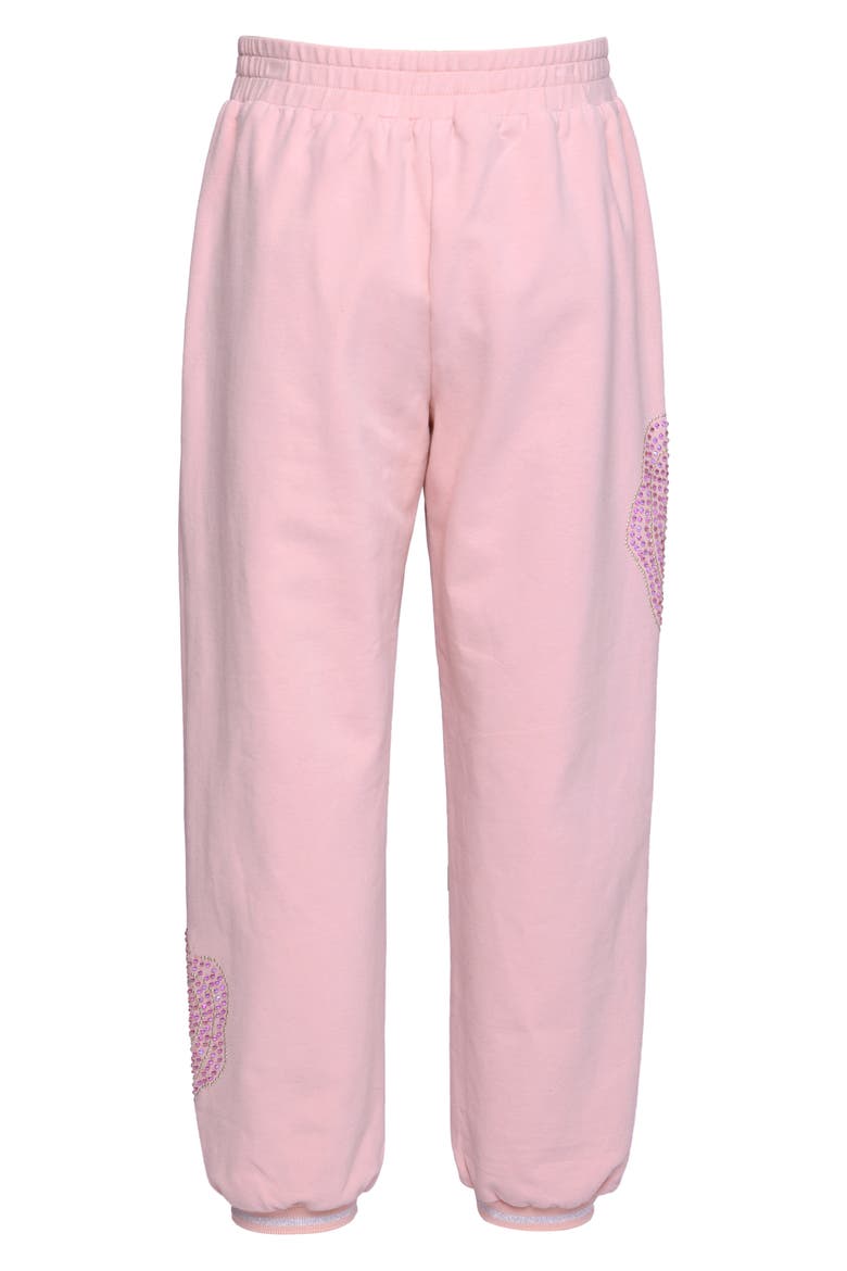 Kids' Rhinestone Rose Jogger Pants, Alternate, color, PINK