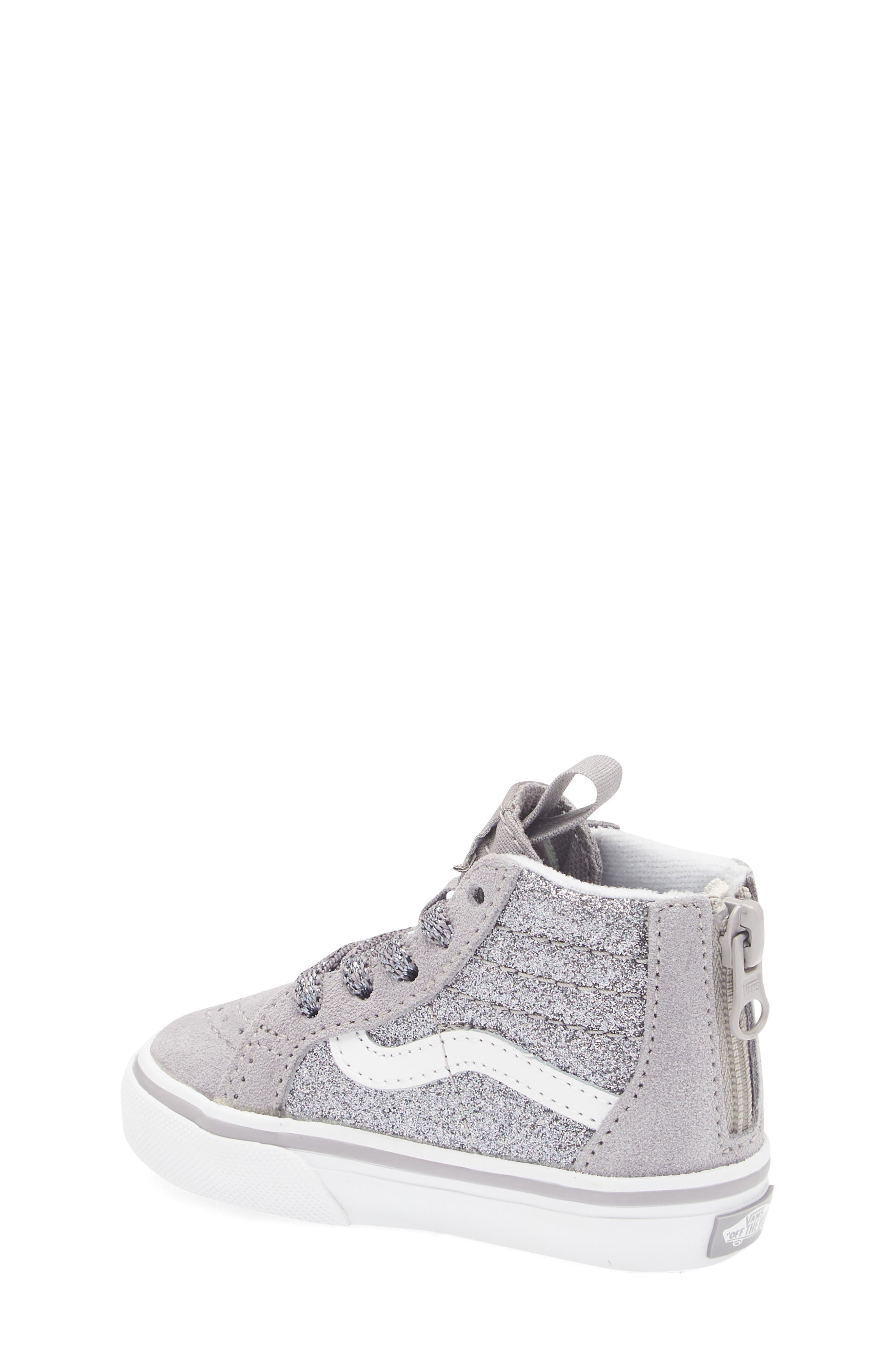 Vans Kids' Sk8-Hi Glitter Sneaker, Alternate, color, Gunmetal