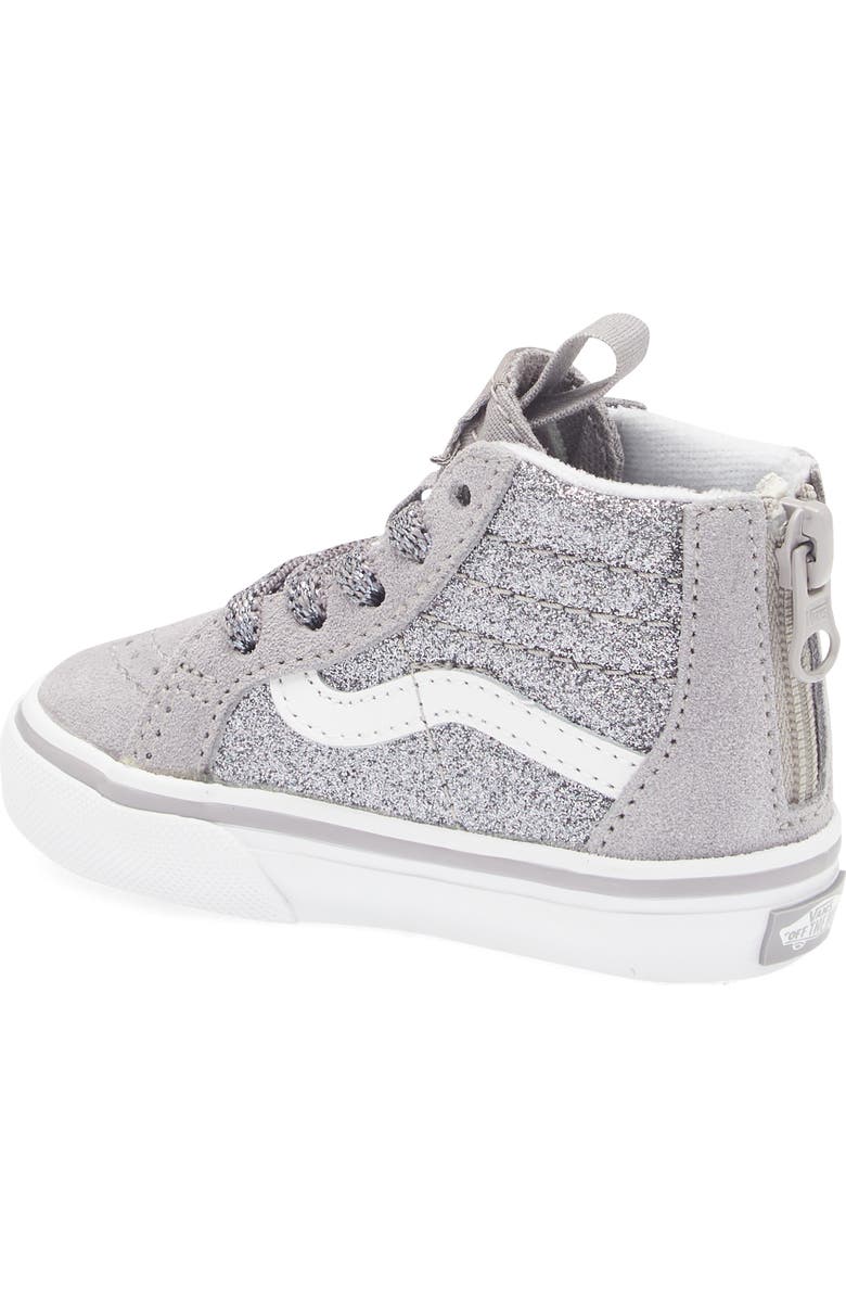 Vans Kids' Sk8-Hi Glitter Sneaker, Alternate, color, Gunmetal