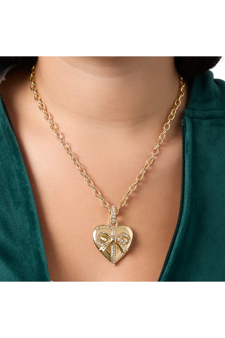 Gold-Tone Heart Charm Necklace - 18 +2", Alternate, color, Gold Tone