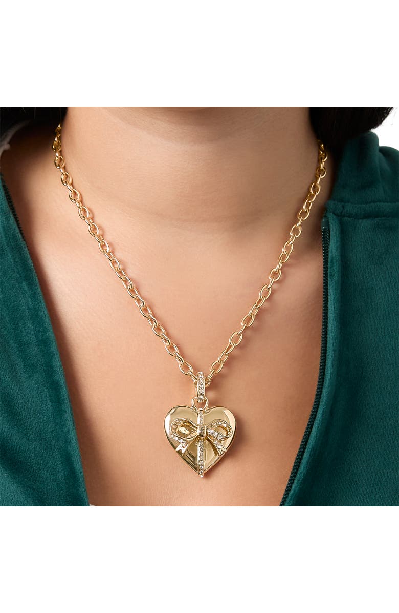 Juicy Couture Gold-Tone Heart Charm Necklace - 18 +2", Alternate, color, Gold Tone