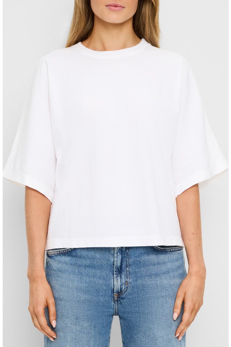 Callista Cape Sleeve Supima® Cotton T-Shirt, Main, color, WHITE