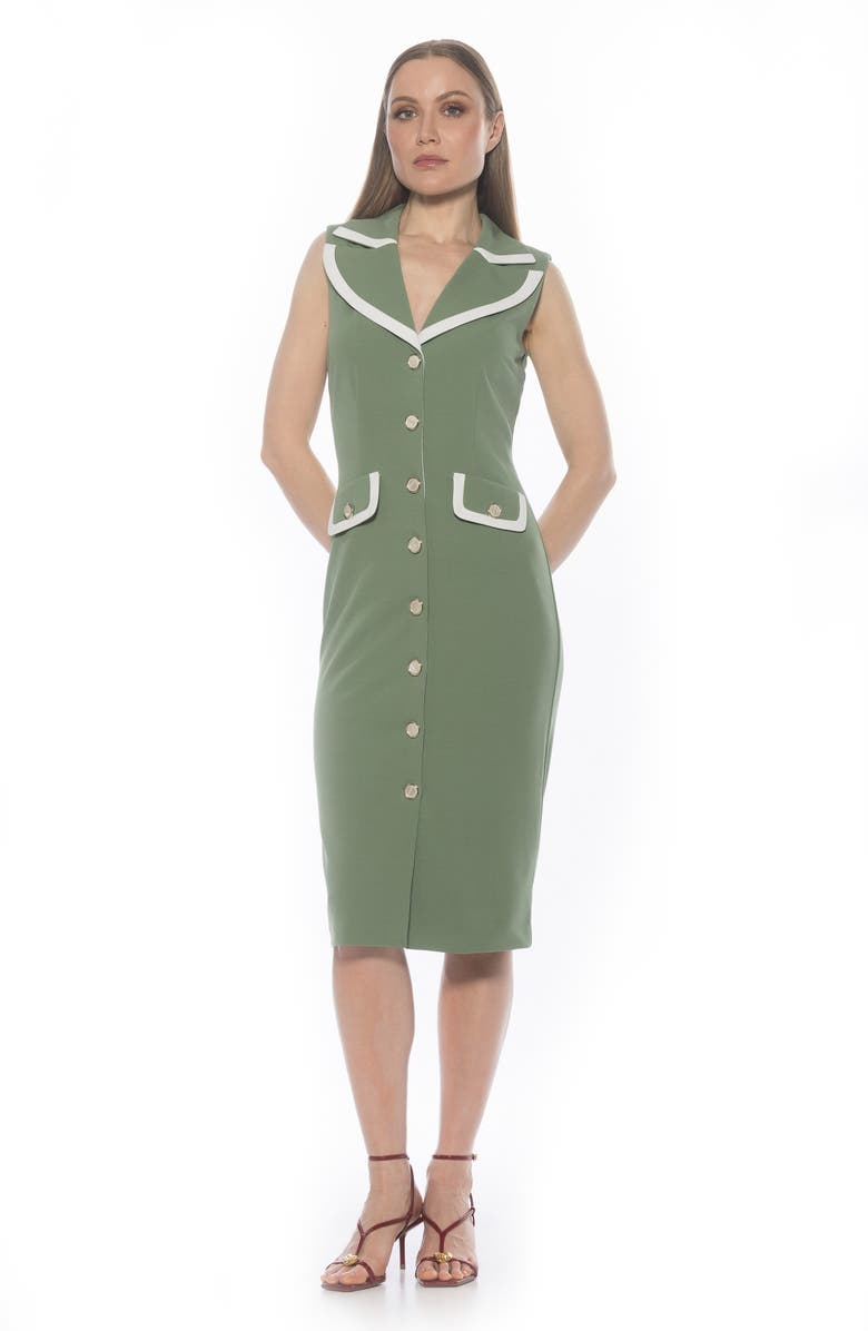 Alexia Admor Jean Sheath Dress, Alternate, color, Sage