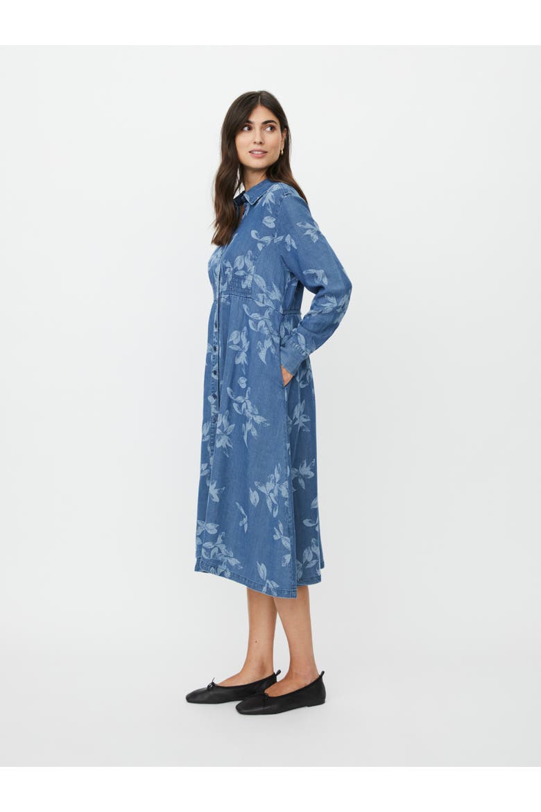 MaNokolo Floral Print Midi Dress, Alternate, color, Blue Denim