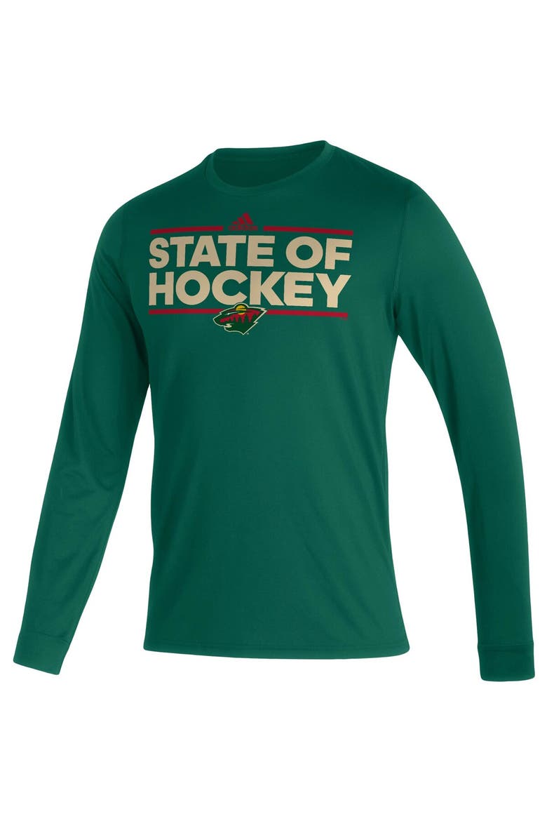 Men's adidas Green Minnesota Wild Dassler AEROREADY Creator Long Sleeve T-Shirt, Alternate, color, Green