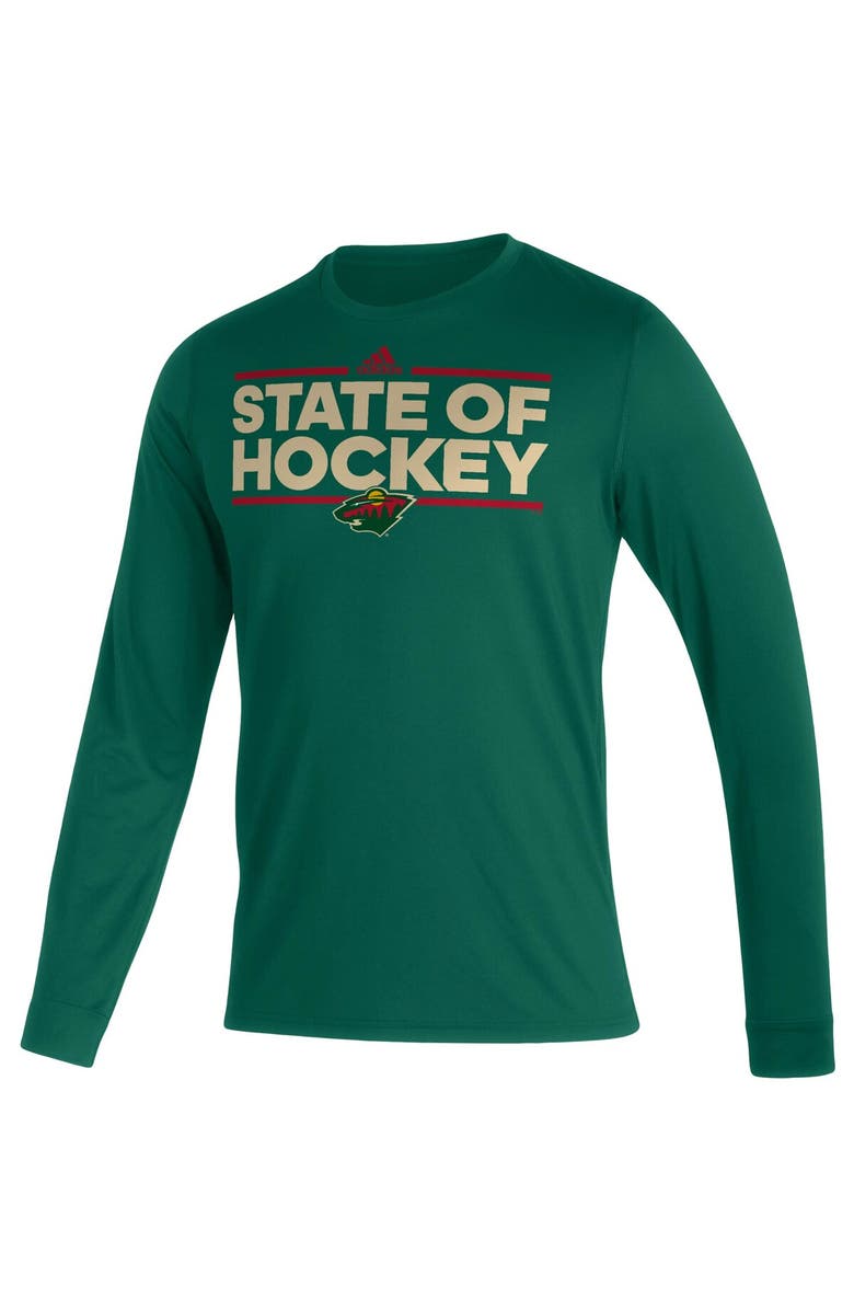 adidas Men's adidas Green Minnesota Wild Dassler AEROREADY Creator Long Sleeve T-Shirt, Alternate, color, 