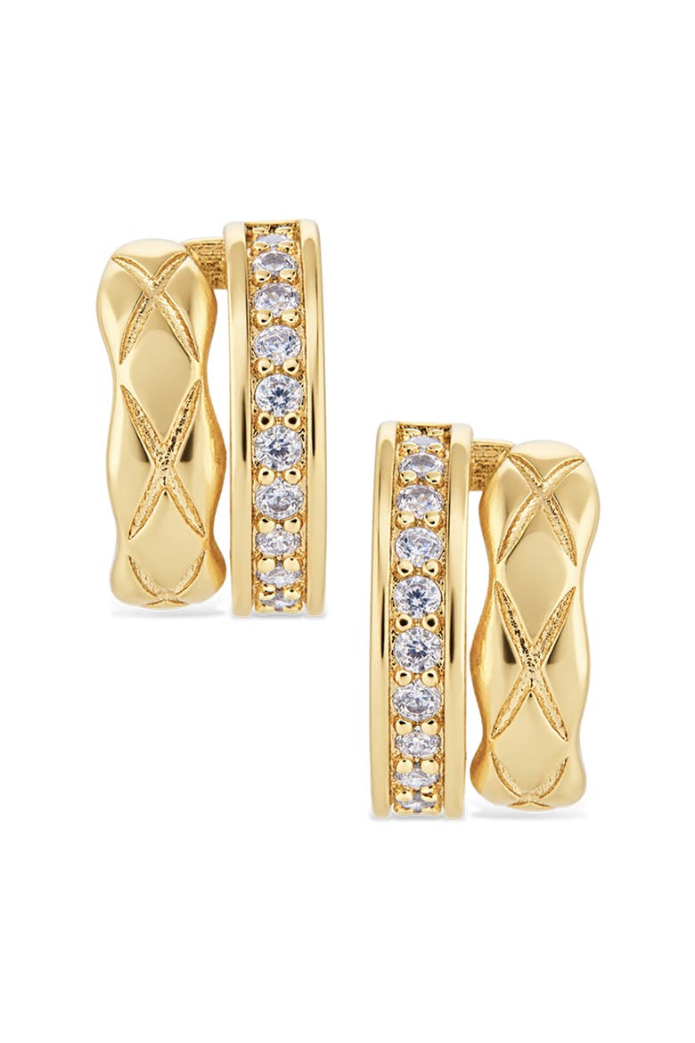Valencia Braided Huggie Hoop Earrings, Alternate, color, GOLD