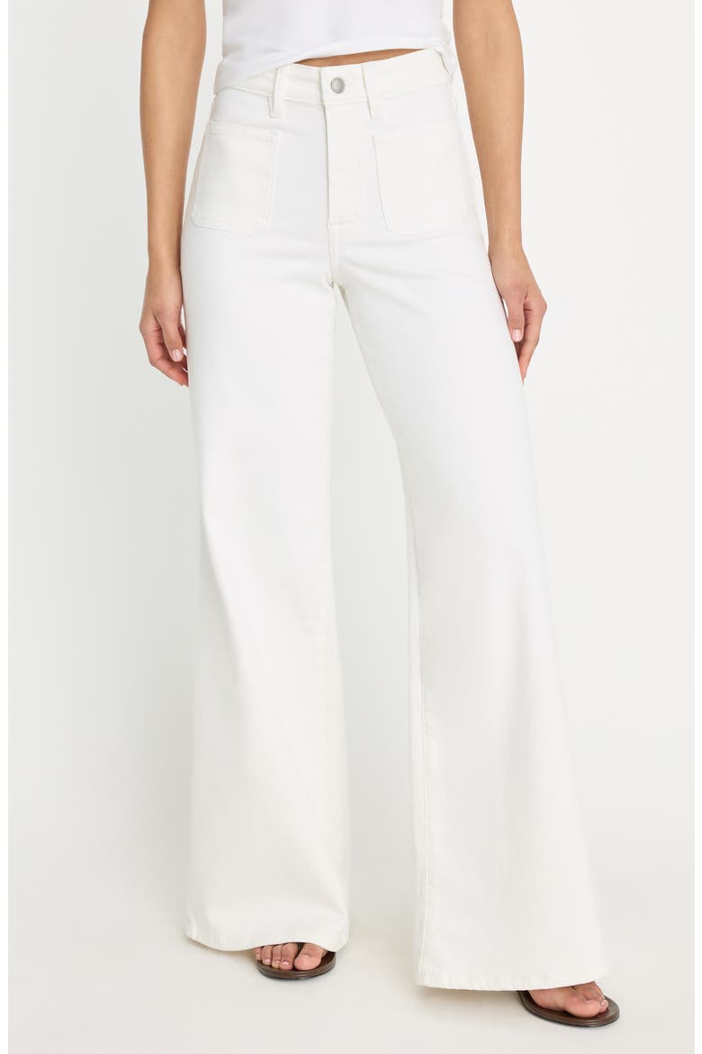 Good Waist Patch Pocket High Waist Palazzo Jeans, Main, color, WHITE