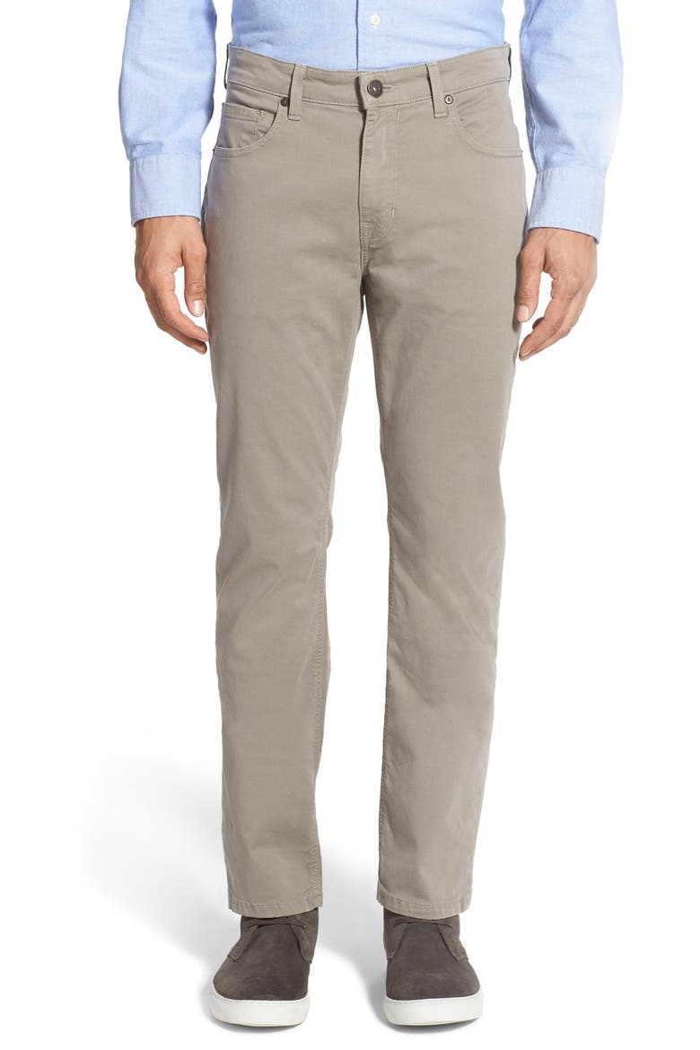 'Federal' Slim Straight Leg Twill Pants, Main, color, BRUSHED NICKLE