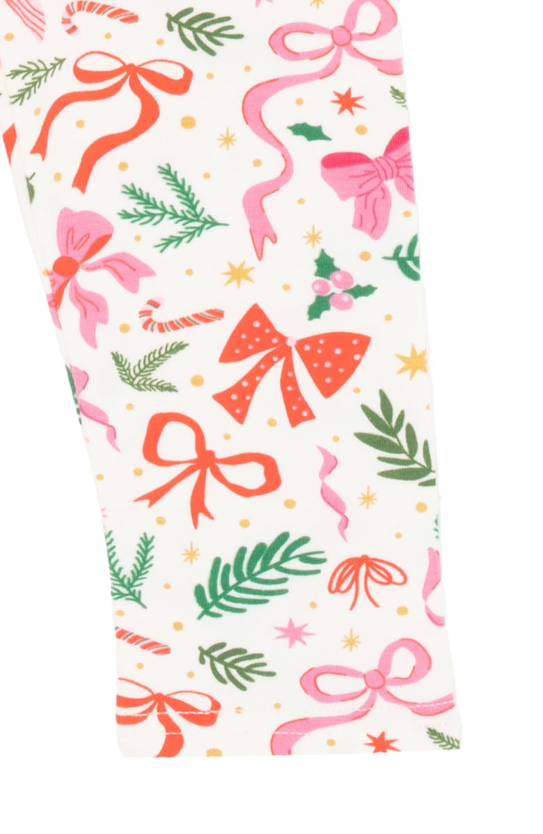 Rare Editions Holiday Bow Top & Leggings Set, Alternate, color, Gray