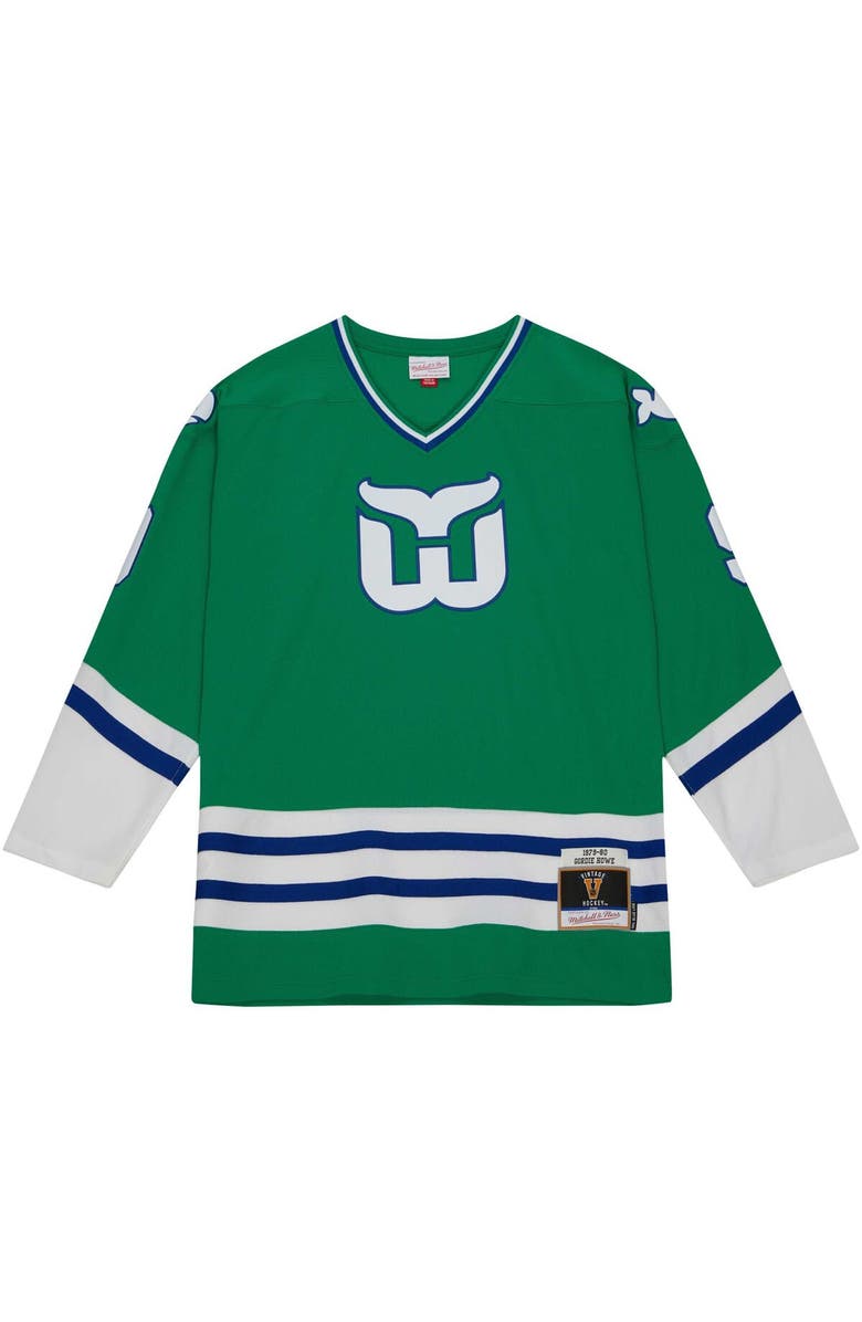 Mitchell & Ness Men's Mitchell & Ness Gordie Howe Green Hartford Whalers 1979/80 Blue Line Player Jersey, Alternate, color, 