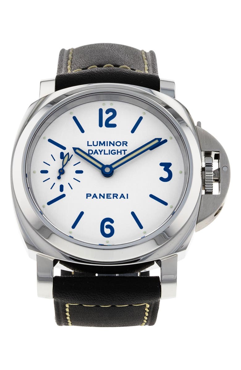 Watchfinder & Co. Panerai Preowned 2016 Luminor 8 Days PAM00786 - 8 DAYS SET Leather Strap Watch, 44mm, Main, color, White