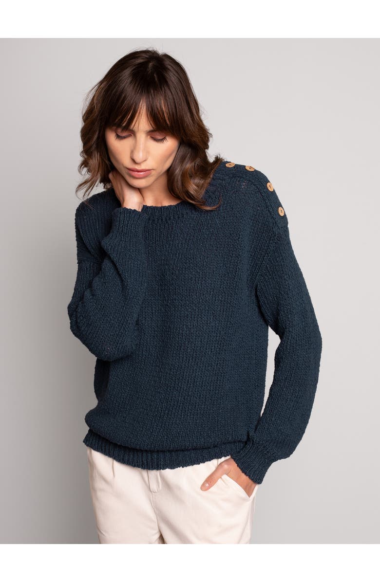 Celtic & Co. Slub Knit Button Detail Sweater, Alternate, color, 