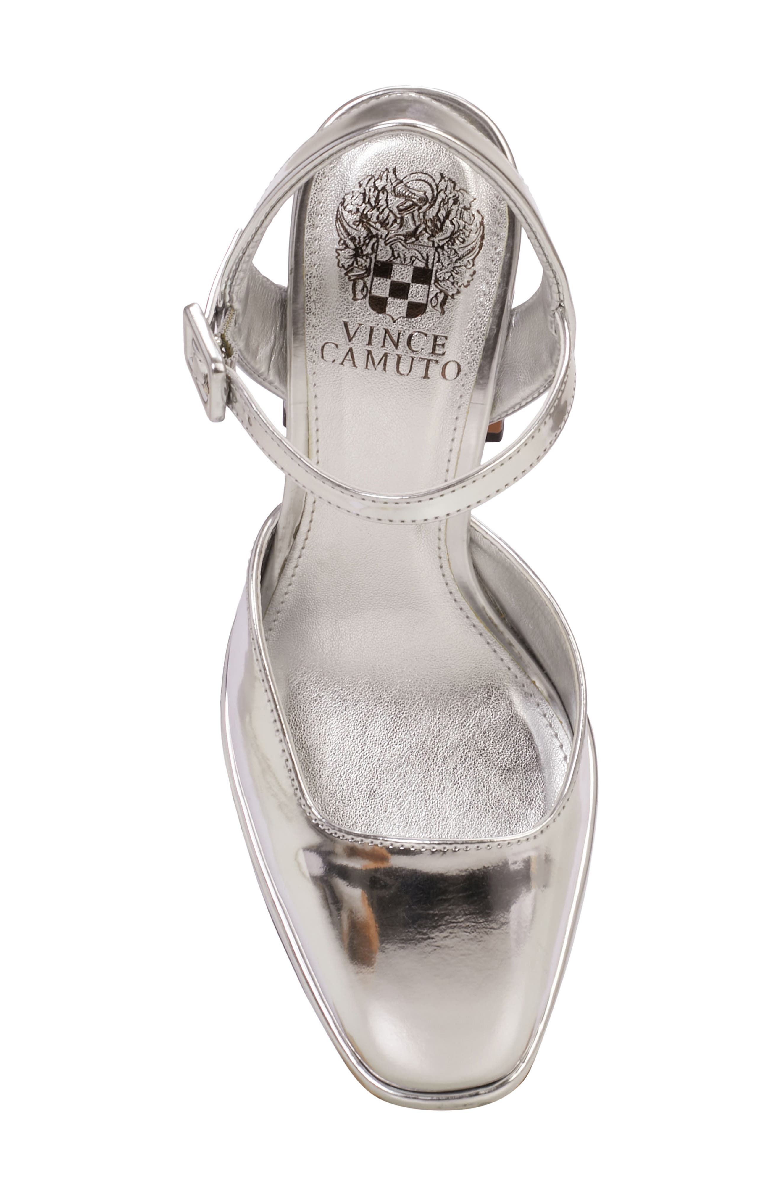 Vince Camuto Martich Ankle Strap Platform Pump, Alternate, color, Silver