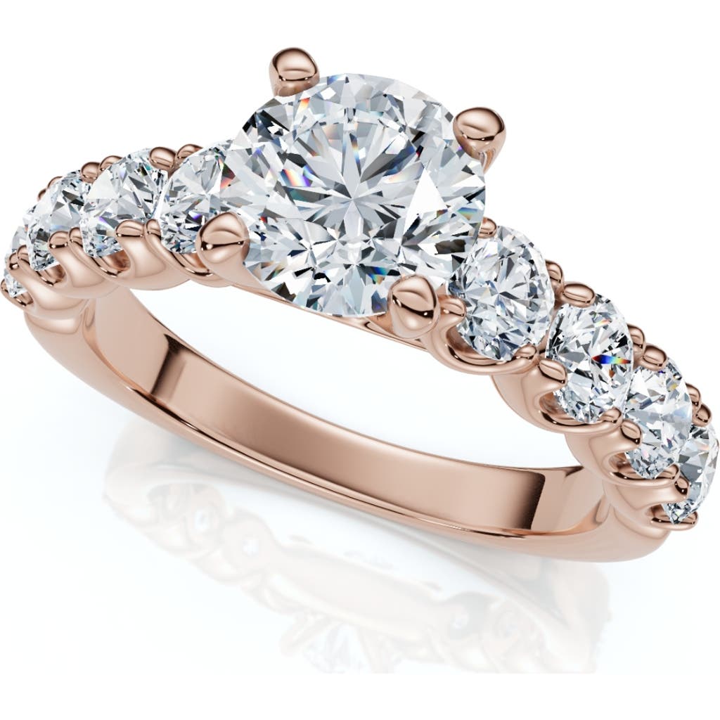 Bliss Diamond Certified 3ct Diamond Engagement Ring 14k Gold Lab Grown In 14k Rose Gold