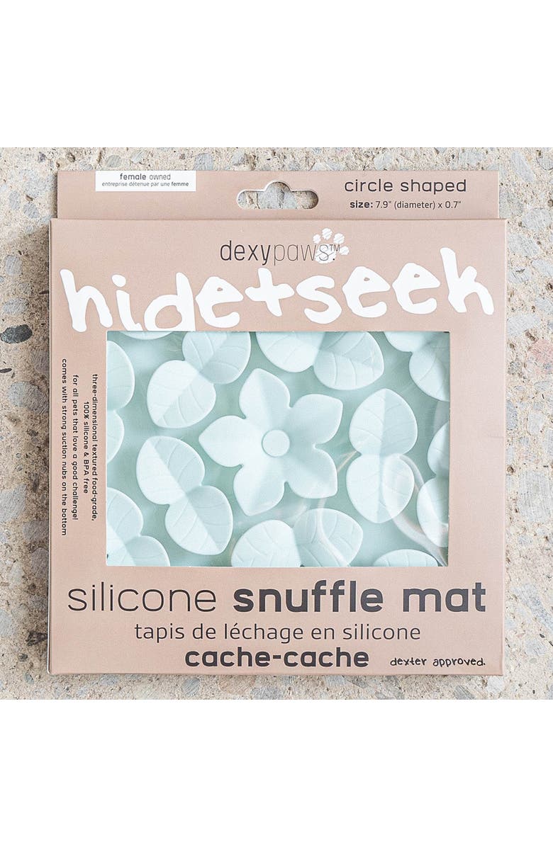 Dexypaws Enrichment Snuffle Mat Sky Blue Circle Textured Dog Feeding Pad, Alternate, color, 