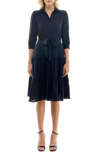 Nicole Miller Tiered Ruffle Midi Dress