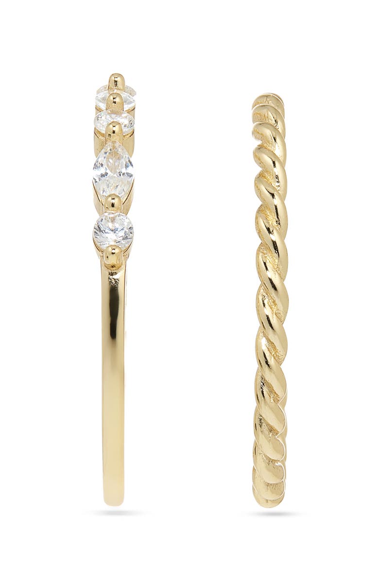 ARGENTO VIVO Set of 2 Eternity Band Rings, Alternate, color, Gold