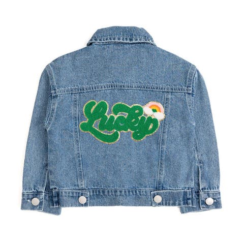 Lucky Rainbow Patch St. Patrick
s Day Denim Jacket (Toddler, Little Kid 
Big Kid)