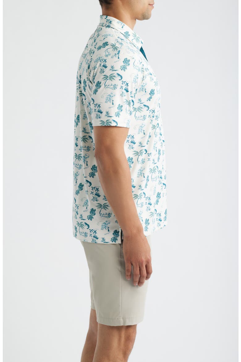 Havana Floral Performance Golf Polo, Alternate, color, DEEP-LAKE