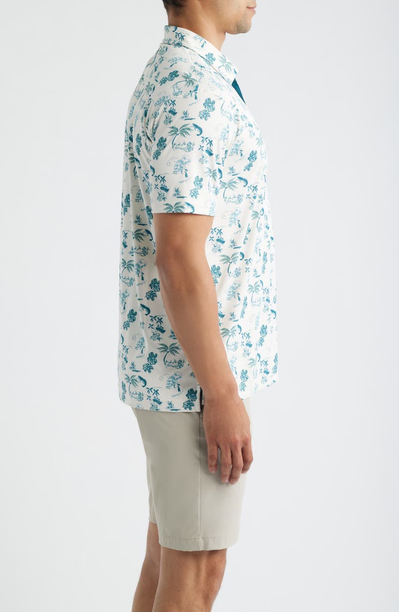 Swannies Havana Floral Performance Golf Polo, Alternate, color, Deep-Lake