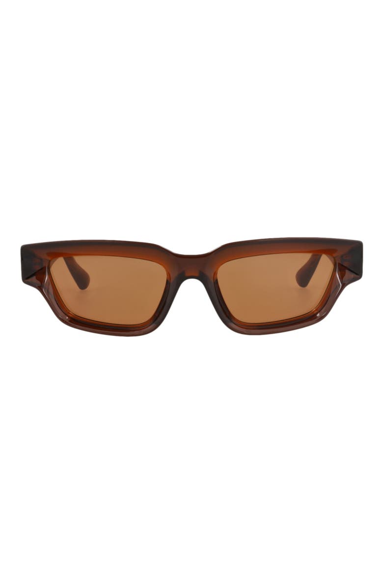 53mm Polarized Cat Eye Sunglasses, Main, color, BROWN BROWN BROWN