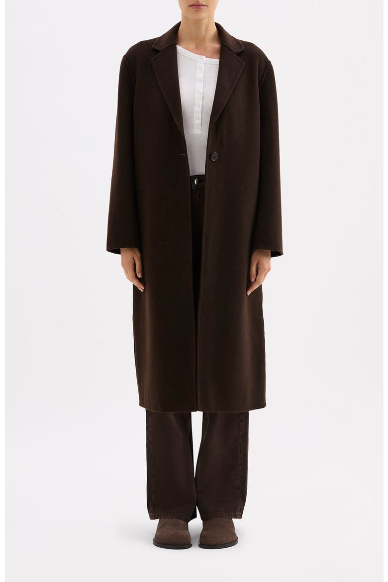 Riley Wool Coat, Alternate, color, Espresso