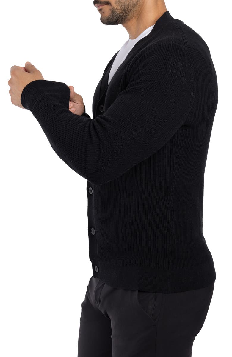 XRAY V-Neck Sweater Cardigan, Alternate, color, Black