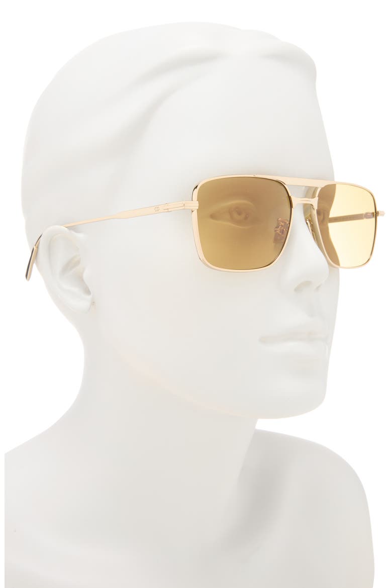 'DiorBlacksuit S17U 54mm Rectangular Sunglasses, Alternate, color, GOLD/ OTHER / BROWN