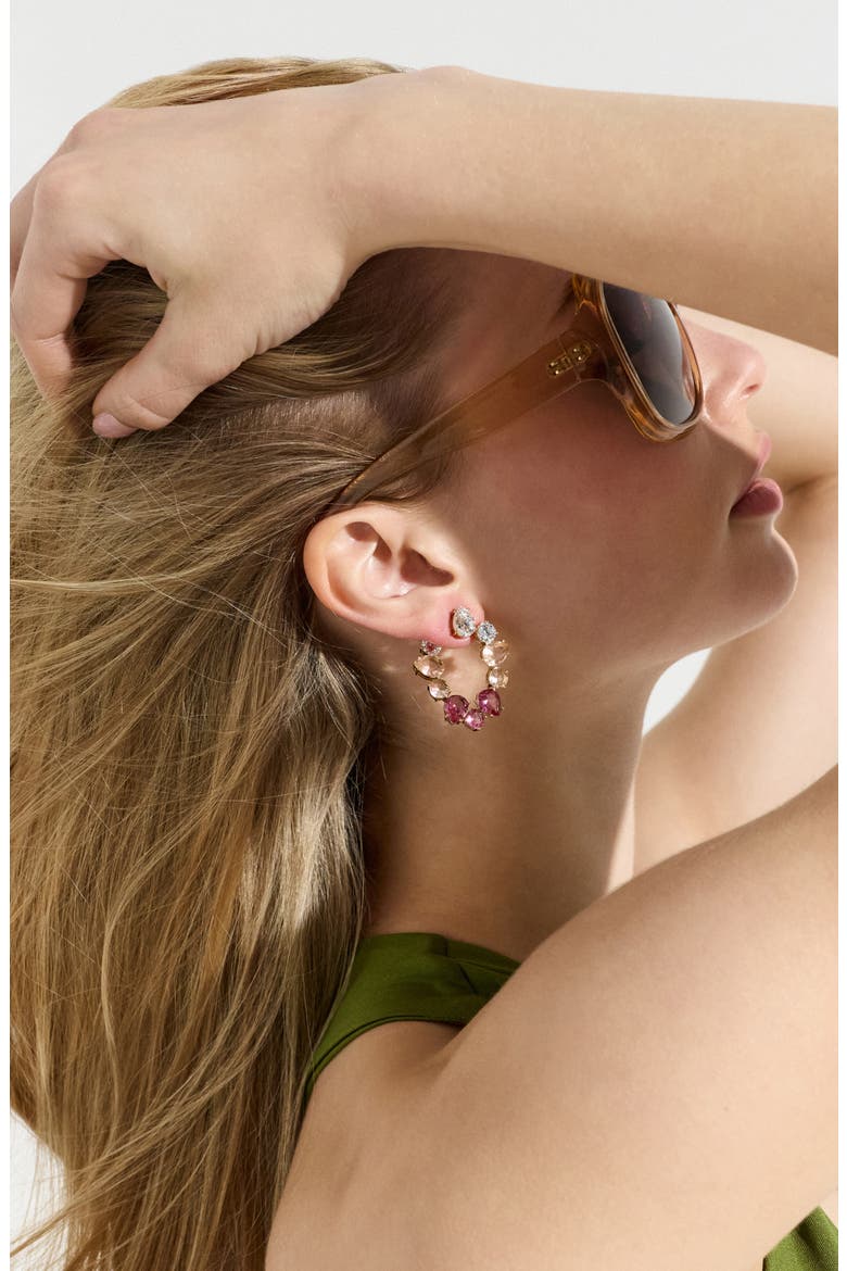 Mojito Pink Front-to-Back Earrings, Alternate, color, GOLD