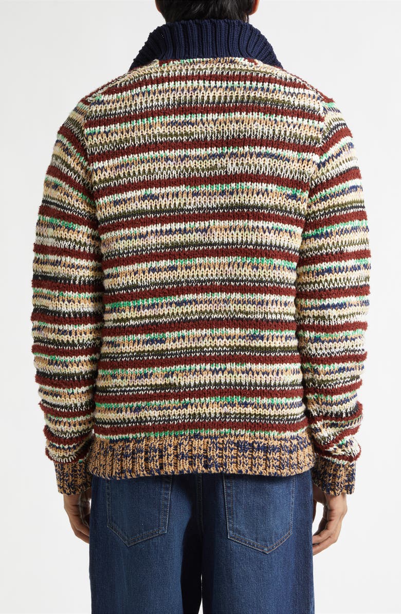 Sacai Mix Knit Polo Sweater, Alternate, color, Beige Multi
