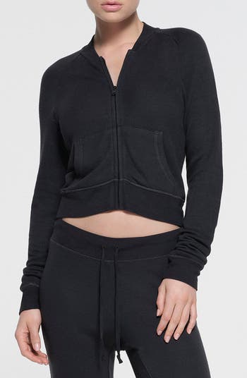 SKIMS Light French Terry Shrunken Zip Up | Nordstrom